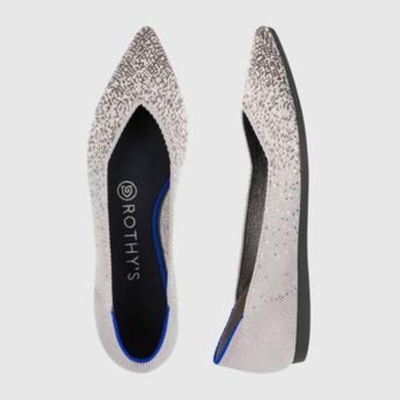 Rothy's Shoes - Rothys Pearl Metallic Silver Pointed Flat Size 6.5